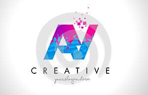 AY A Y Letter Logo with Shattered Broken Blue Pink Texture Design Vector.