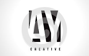 AY A Y White Letter Logo Design with Black Square.