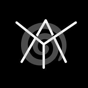 Ay ya abstract vector logo monogram template