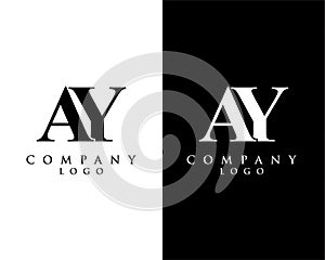 Ay, ya letter modern initial logo design vector, with white and black color that can be used for any creative business.