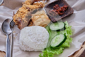 Ayam Goreng - Indonesian fried chicken rice