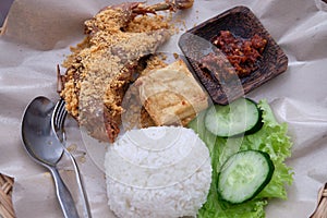 Ayam Goreng - Indonesian fried chicken rice