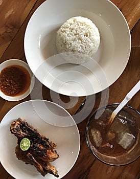 Ayam Taliwang Lombok Traditional Food and ice tea