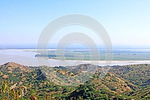 Ayeyarwady River and Farm, Tantkyi Hill, Myanmar