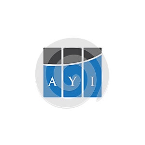 AYI letter logo design on black background. AYI creative initials letter logo concept. AYI letter design photo