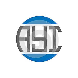 AYI letter logo design on white background. AYI creative initials circle logo concept. AYI letter design photo