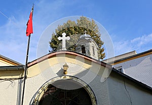 Ayia Efimia Greek Orthodox Church with Turkish Flag in Kadikoy, Istanbul