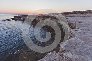 Ayia Napa, Cyprus. Sea caves of Cavo Greco Cape.