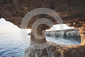 Ayia Napa, Cyprus. Sea caves of Cavo Greco Cape.