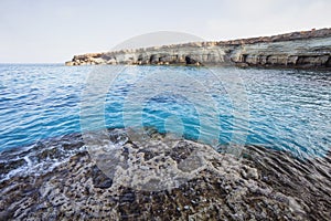 Ayia Napa, Cyprus. Sea caves of Cavo Greco Cape.