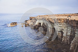 Ayia Napa, Cyprus. Sea caves of Cavo Greco Cape.