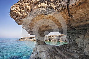 Ayia Napa, Cyprus. Sea caves of Cavo Greco Cape.