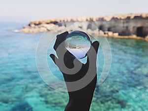 Ayia Napa, Cyprus. Sea caves of Cavo Greco Cape. photo