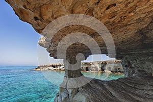 Ayia Napa, Cyprus. Sea caves of Cavo Greco Cape. photo