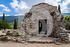 Ayios Marcos temple or Fragomonastiro in Kaisariani district, Athens, Greece, facade photo