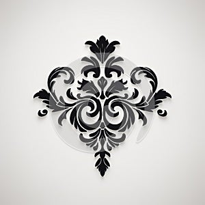 Luxury Black Decorative Element On White Background photo