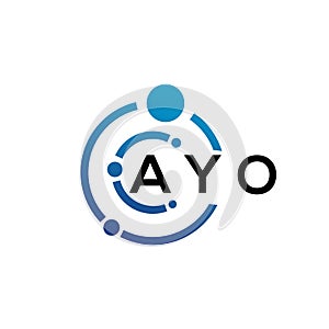 AYO letter logo design on black background. AYO creative initials letter logo concept. AYO letter design