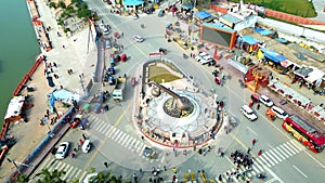 Ayodhya Drone view Shri Ram Mandir, Shri Hanuman Garhi Mandir, Lata Mangeshkar Chowk and Ghats photo
