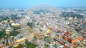 Ayodhya Drone view Shri Ram Mandir, Shri Hanuman Garhi Mandir, Lata Mangeshkar Chowk and Ghats photo
