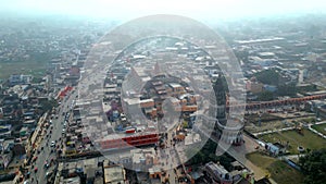 Ayodhya Drone view Shri Ram Mandir, Shri Hanuman Garhi Mandir, Lata Mangeshkar Chowk and Ghats photo