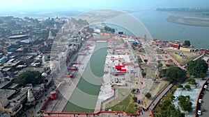Ayodhya Drone view Shri Ram Mandir, Shri Hanuman Garhi Mandir, Lata Mangeshkar Chowk and Ghats photo