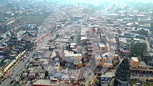 Ayodhya Drone view Shri Ram Mandir, Shri Hanuman Garhi Mandir, Lata Mangeshkar Chowk and Ghats photo