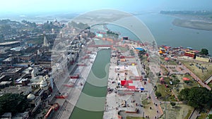 Ayodhya Drone view Shri Ram Mandir, Shri Hanuman Garhi Mandir, Lata Mangeshkar Chowk and Ghats photo