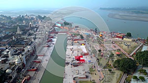 Ayodhya Drone view Shri Ram Mandir, Shri Hanuman Garhi Mandir, Lata Mangeshkar Chowk and Ghats photo
