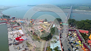 Ayodhya Drone view Shri Ram Mandir, Shri Hanuman Garhi Mandir, Lata Mangeshkar Chowk and Ghats photo
