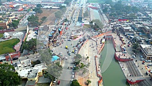 Ayodhya Drone view Shri Ram Mandir, Shri Hanuman Garhi Mandir, Lata Mangeshkar Chowk and Ghats photo