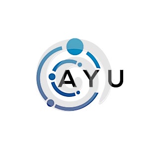 AYU letter logo design on black background. AYU creative initials letter logo concept. AYU letter design