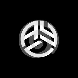AYU letter logo design on white background. AYU creative initials letter logo concept. AYU letter design