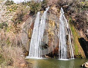 Ayun waterfall flows from a crevice in the mountain and is located in the continuation of the rapid, shallow, cold mountain Ayun