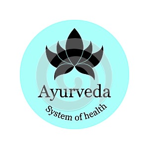 Ayurveda logo with lotus symbol