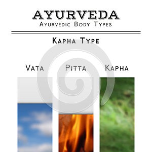 Ayurveda vector illustration. Ayurvedic body types.