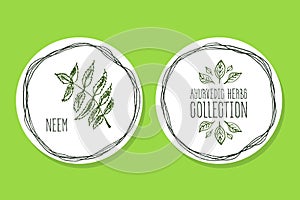 Ayurvedic Herb - Product Label with Neem