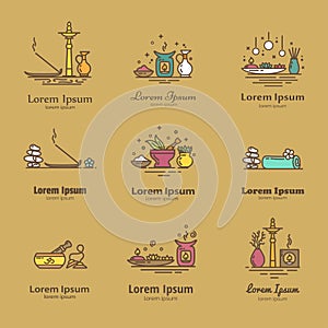 Ayurvedic supplies - icon series