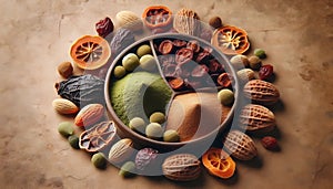 A Ayurvedic triphala blend, Ai generated image