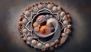 A Ayurvedic triphala blend, Ai generated image