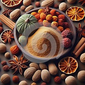 A Ayurvedic triphala blend, Ai generated image