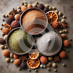 A Ayurvedic triphala blend, Ai generated image