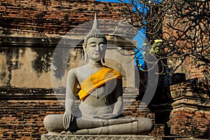 Ayutthaya Historical Park ancient Buddha statue