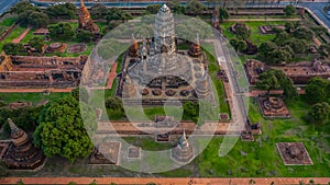 Ayutthaya Historical Park, Phra Nakhon Si Ayutthaya, Ayutthaya, Thailand, view from above photo