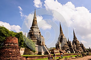 Ayutthaya Thailand - ancient city and historical place. Wat Phra Si Sanphet