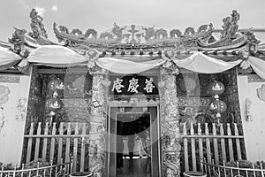 Ayutthaya, Thailand - October, 21, 2016 : The people in Wat panancherng, Jao Mae Soi Dork Mark the Chinese Shrine