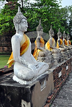 Ayutthaya, Thailand: Wat Yai Chai Mongkon Buddhas photo