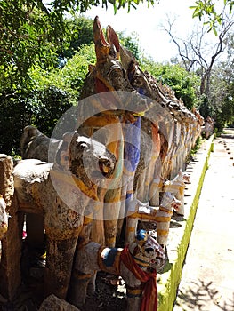 Ayyanar horse temple in Chettinad, India