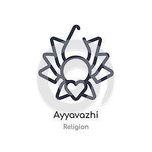 ayyavazhi outline icon. isolated line vector illustration from religion collection. editable thin stroke ayyavazhi icon on white