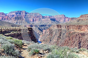 AZ-Grand Canyon-S Rim-Tonto Trail West-view of Colorado