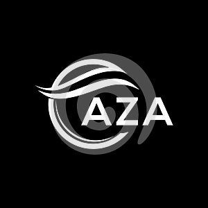 AZA letter logo design on black background. AZA creative circle letter logo concept. AZA letter design photo
